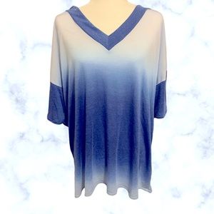 Glitzy Girlz Boutique blue ombré top 3x